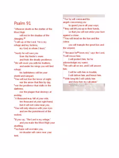 Unveiling the Power of Psalm 91: A Journey into Divine Protection Unveiling the Power of Psalm 91: A Journey into Divine Protection