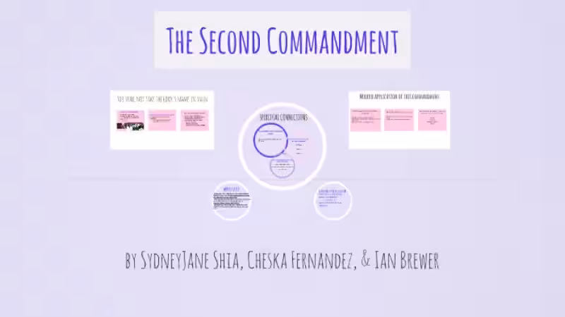 Exploring the Second Commandment: Beyond the Basics Exploring the Second Commandment: Beyond the Basics