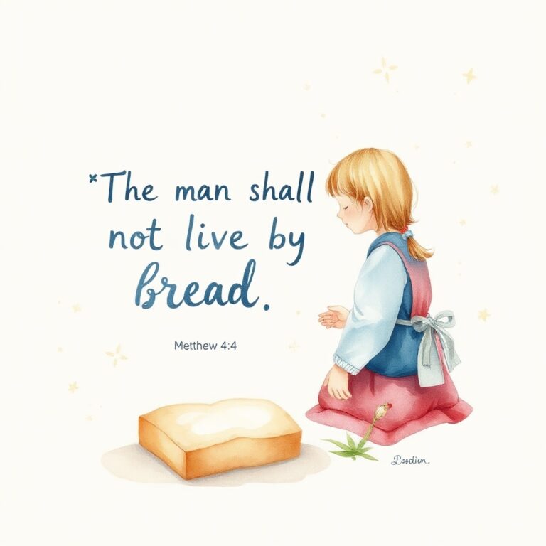 The man shall not live by bread alone bible verse (Matthew 4:4) and Living on God’s Word
