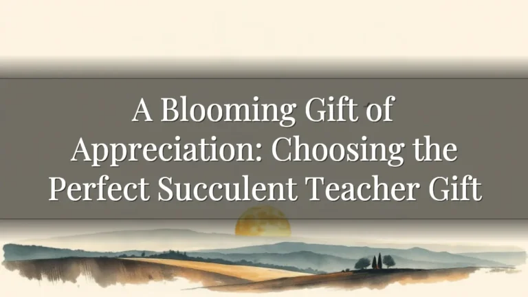 A Blooming Gift of Appreciation: Choosing the Perfect Succulent Teacher Gift