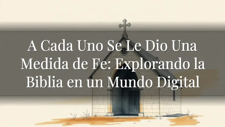 A Cada Uno Se Le Dio Una Medida de Fe: Explorando la Biblia en un Mundo Digital A Cada Uno Se Le Dio Una Medida de Fe: Explorando la Biblia en un Mundo Digital