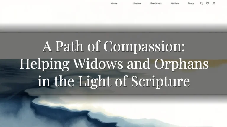 A Path of Compassion: Helping Widows and Orphans in the Light of Scripture