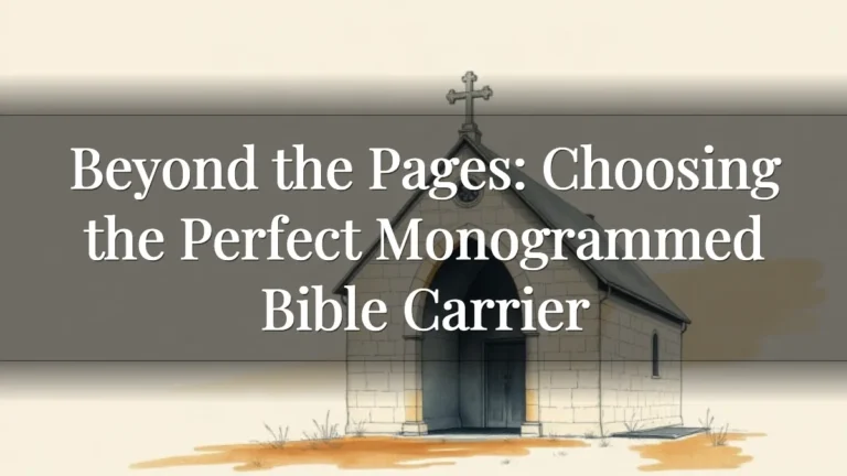 Beyond the Pages: Choosing the Perfect Monogrammed Bible Carrier