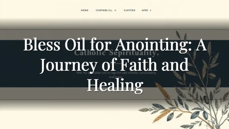 Bless Oil for Anointing: A Journey of Faith and Healing