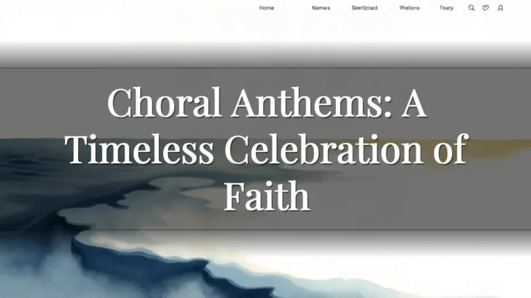 Choral Anthems: A Timeless Celebration of Faith