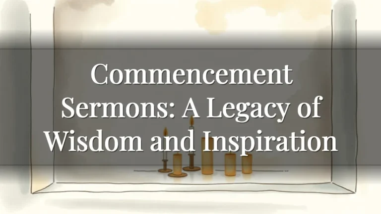 Commencement Sermons: A Legacy of Wisdom and Inspiration Commencement Sermons: A Legacy of Wisdom and Inspiration