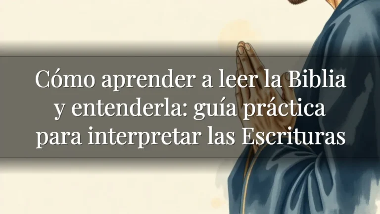 Cómo aprender a leer la Biblia y entenderla: guía práctica para interpretar las Escrituras