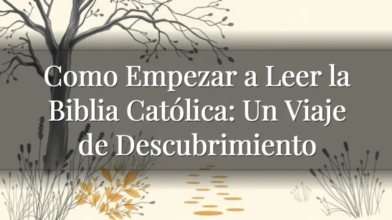 Como Empezar a Leer la Biblia Católica: Un Viaje de Descubrimiento Como Empezar a Leer la Biblia Católica: Un Viaje de Descubrimiento