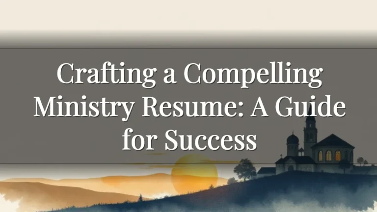 Crafting a Compelling Ministry Resume: A Guide for Success
