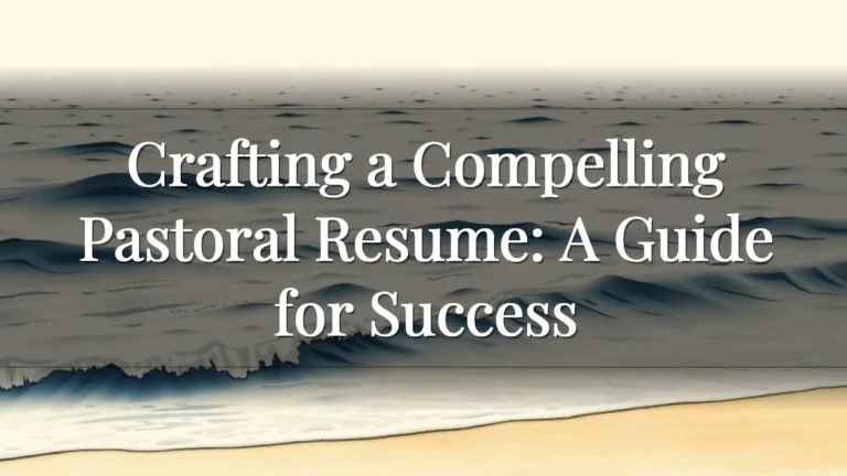 Crafting a Compelling Pastoral Resume: A Guide for Success