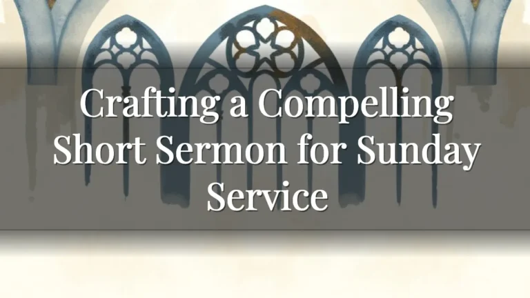 Crafting a Compelling Short Sermon for Sunday Service