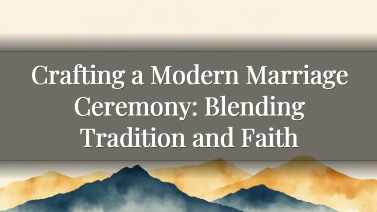 Crafting a Modern Marriage Ceremony: Blending Tradition and Faith