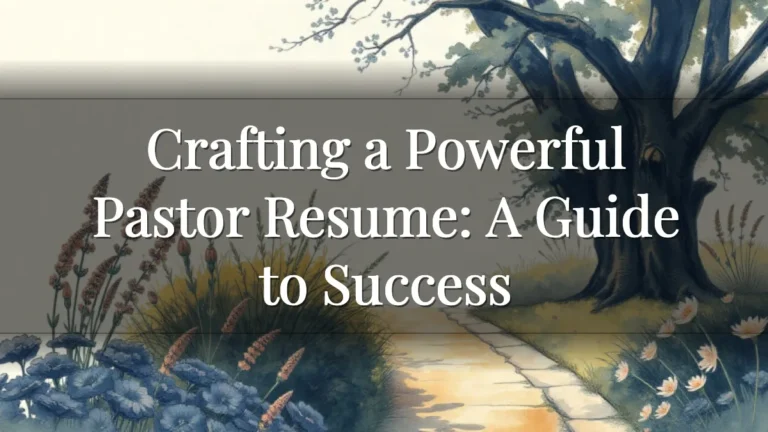 Crafting a Powerful Pastor Resume: A Guide to Success