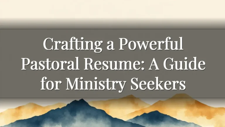 Crafting a Powerful Pastoral Resume: A Guide for Ministry Seekers