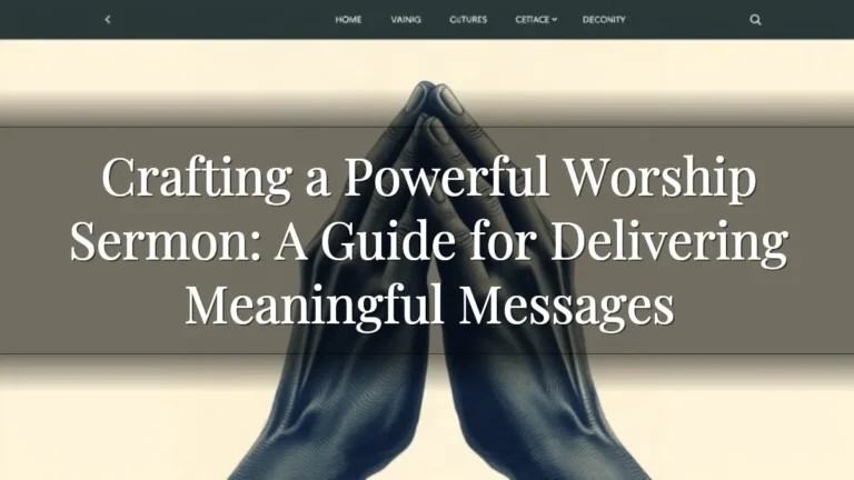 Crafting a Powerful Worship Sermon: A Guide for Delivering Meaningful Messages Crafting a Powerful Worship Sermon: A Guide for Delivering Meaningful Messages