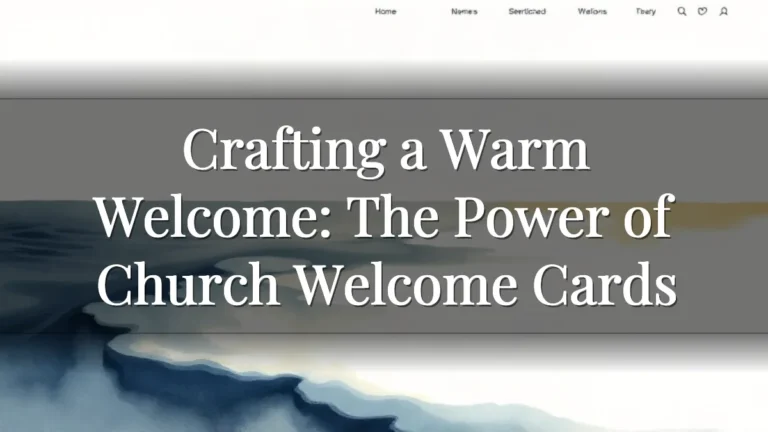 Crafting a Warm Welcome: The Power of Church Welcome Cards Crafting a Warm Welcome: The Power of Church Welcome Cards
