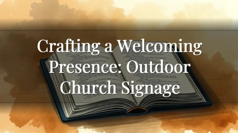 Crafting a Welcoming Presence: Outdoor Church Signage