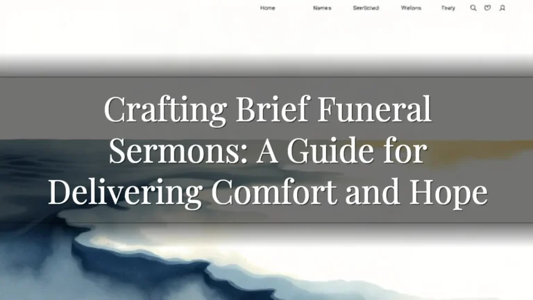 Crafting Brief Funeral Sermons: A Guide for Delivering Comfort and Hope