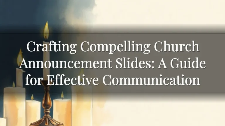 Crafting Compelling Church Announcement Slides: A Guide for Effective Communication Crafting Compelling Church Announcement Slides: A Guide for Effective Communication