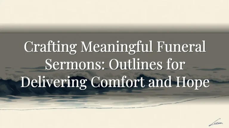 Crafting Meaningful Funeral Sermons: Outlines for Delivering Comfort and Hope Crafting Meaningful Funeral Sermons: Outlines for Delivering Comfort and Hope