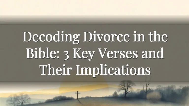 Decoding Divorce in the Bible: 3 Key Verses and Their Implications