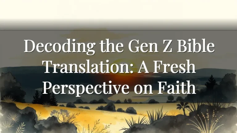 Decoding the Gen Z Bible Translation: A Fresh Perspective on Faith