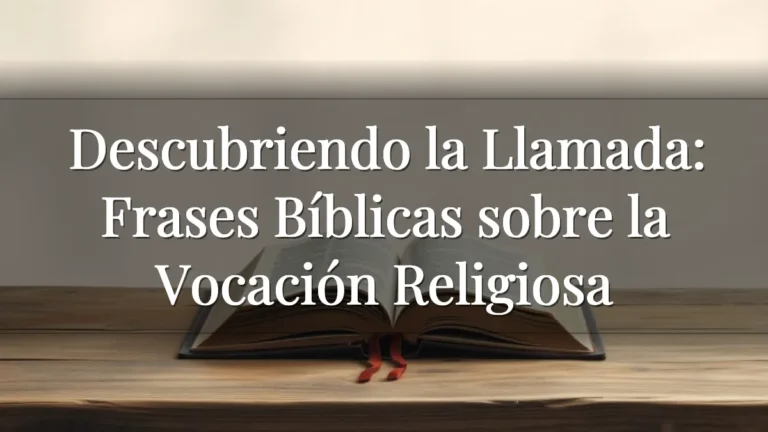 Descubriendo la Llamada: Frases Bíblicas sobre la Vocación Religiosa