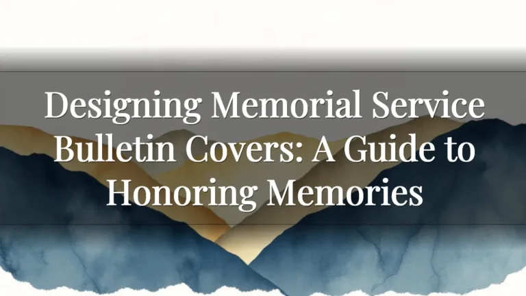 Designing Memorial Service Bulletin Covers: A Guide to Honoring Memories Designing Memorial Service Bulletin Covers: A Guide to Honoring Memories