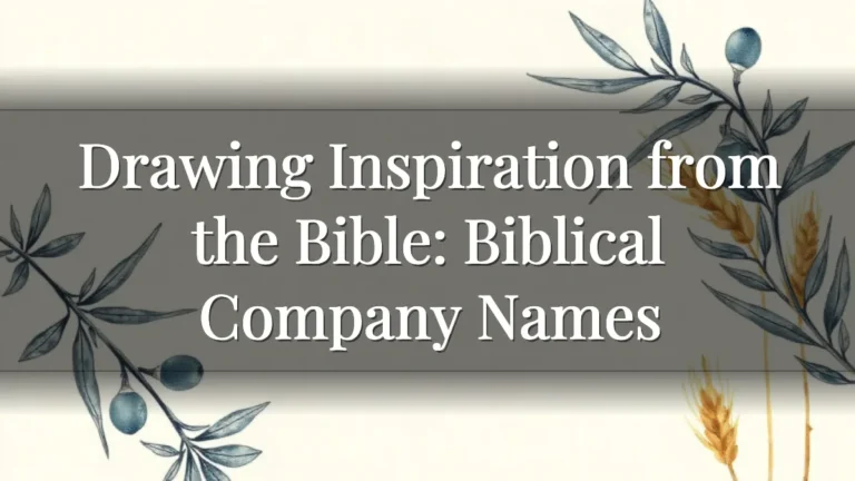 Drawing Inspiration from the Bible:  Biblical Company Names