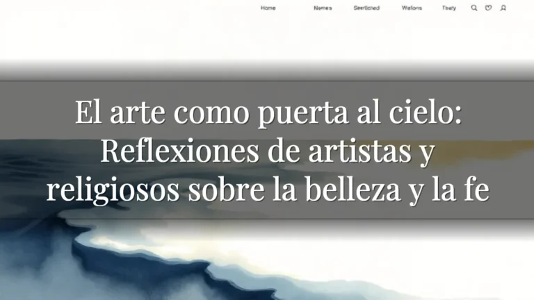 El arte como puerta al cielo: Reflexiones de artistas y religiosos sobre la belleza y la fe