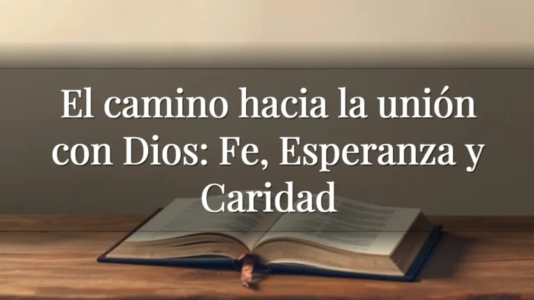 El camino hacia la unión con Dios: Fe, Esperanza y Caridad