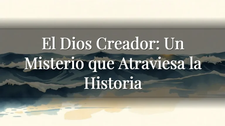 El Dios Creador: Un Misterio que Atraviesa la Historia