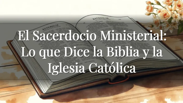El Sacerdocio Ministerial: Lo que Dice la Biblia y la Iglesia Católica