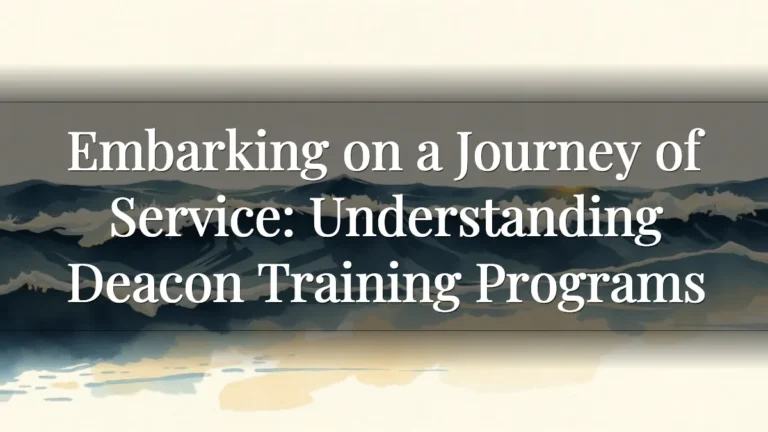 Embarking on a Journey of Service: Understanding Deacon Training Programs Embarking on a Journey of Service: Understanding Deacon Training Programs