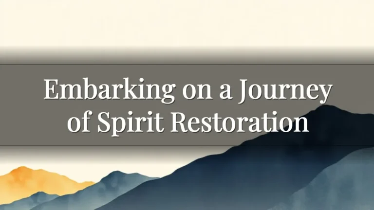 Embarking on a Journey of Spirit Restoration Embarking on a Journey of Spirit Restoration