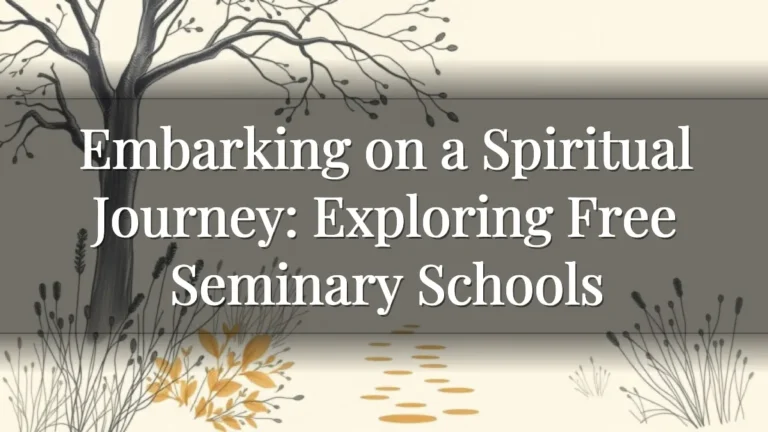 Embarking on a Spiritual Journey: Exploring Free Seminary Schools