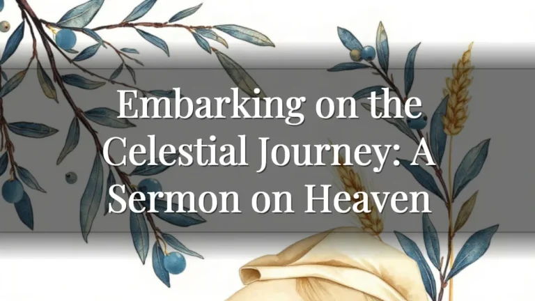 Embarking on the Celestial Journey: A Sermon on Heaven Embarking on the Celestial Journey: A Sermon on Heaven