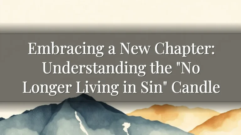 Embracing a New Chapter: Understanding the "No Longer Living in Sin" Candle Embracing a New Chapter: Understanding the "No Longer Living in Sin" Candle