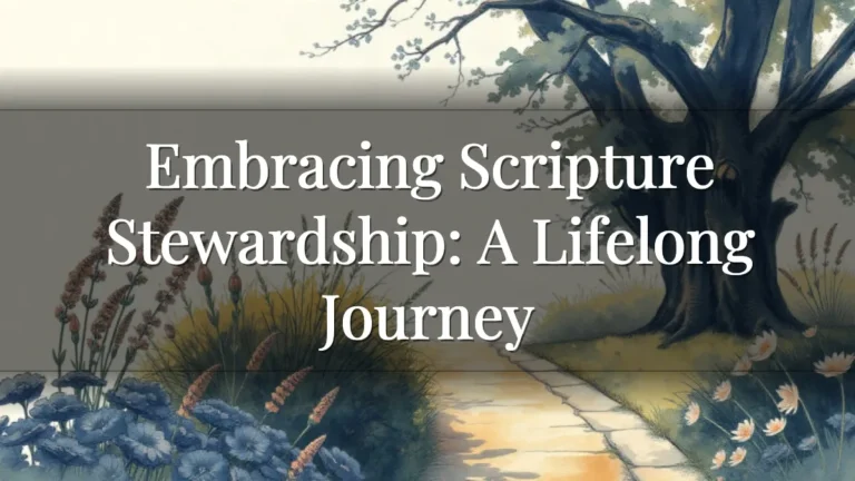 Embracing Scripture Stewardship: A Lifelong Journey Embracing Scripture Stewardship: A Lifelong Journey