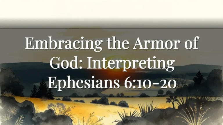 Embracing the Armor of God: Interpreting Ephesians 6:10-20 Embracing the Armor of God: Interpreting Ephesians 6:10-20