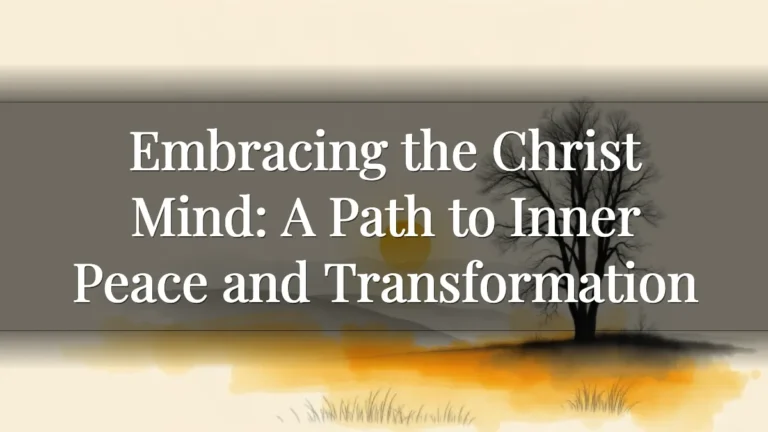 Embracing the Christ Mind: A Path to Inner Peace and Transformation Embracing the Christ Mind: A Path to Inner Peace and Transformation