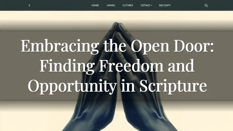 Embracing the Open Door: Finding Freedom and Opportunity in Scripture Embracing the Open Door: Finding Freedom and Opportunity in Scripture