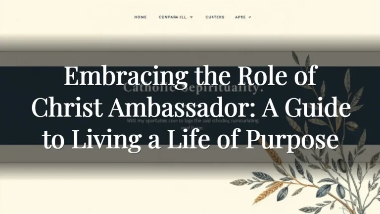 Embracing the Role of Christ Ambassador: A Guide to Living a Life of Purpose