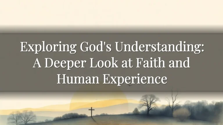 Exploring God's Understanding: A Deeper Look at Faith and Human Experience