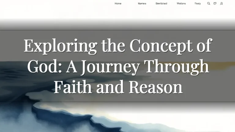 Exploring the Concept of God: A Journey Through Faith and Reason