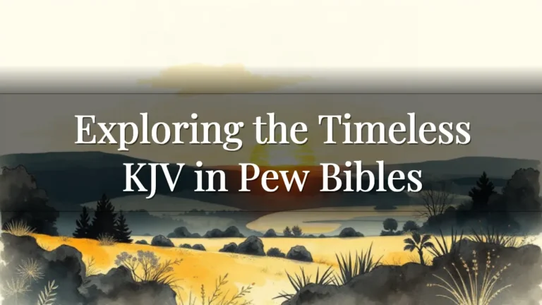 Exploring the Timeless KJV in Pew Bibles