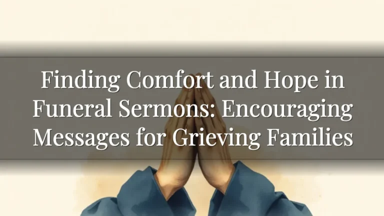 Finding Comfort and Hope in Funeral Sermons: Encouraging Messages for Grieving Families Finding Comfort and Hope in Funeral Sermons: Encouraging Messages for Grieving Families