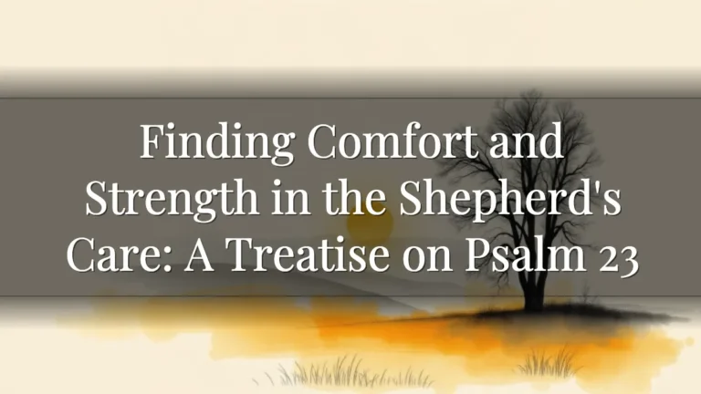 Finding Comfort and Strength in the Shepherd's Care: A Treatise on Psalm 23
