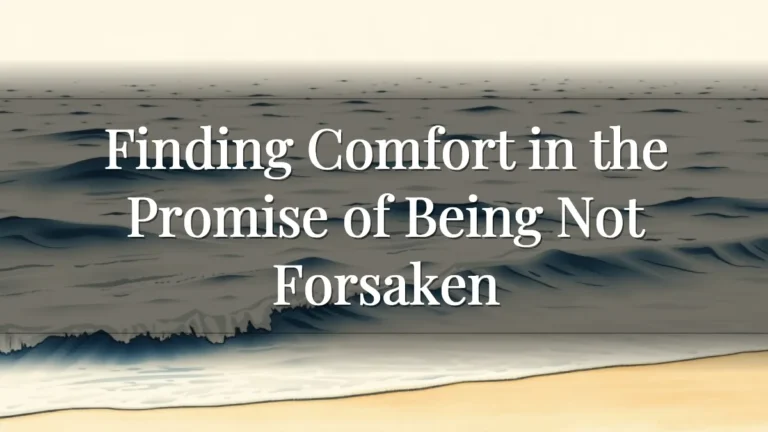 Finding Comfort in the Promise of Being Not Forsaken Finding Comfort in the Promise of Being Not Forsaken