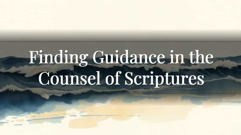 Finding Guidance in the Counsel of Scriptures Finding Guidance in the Counsel of Scriptures